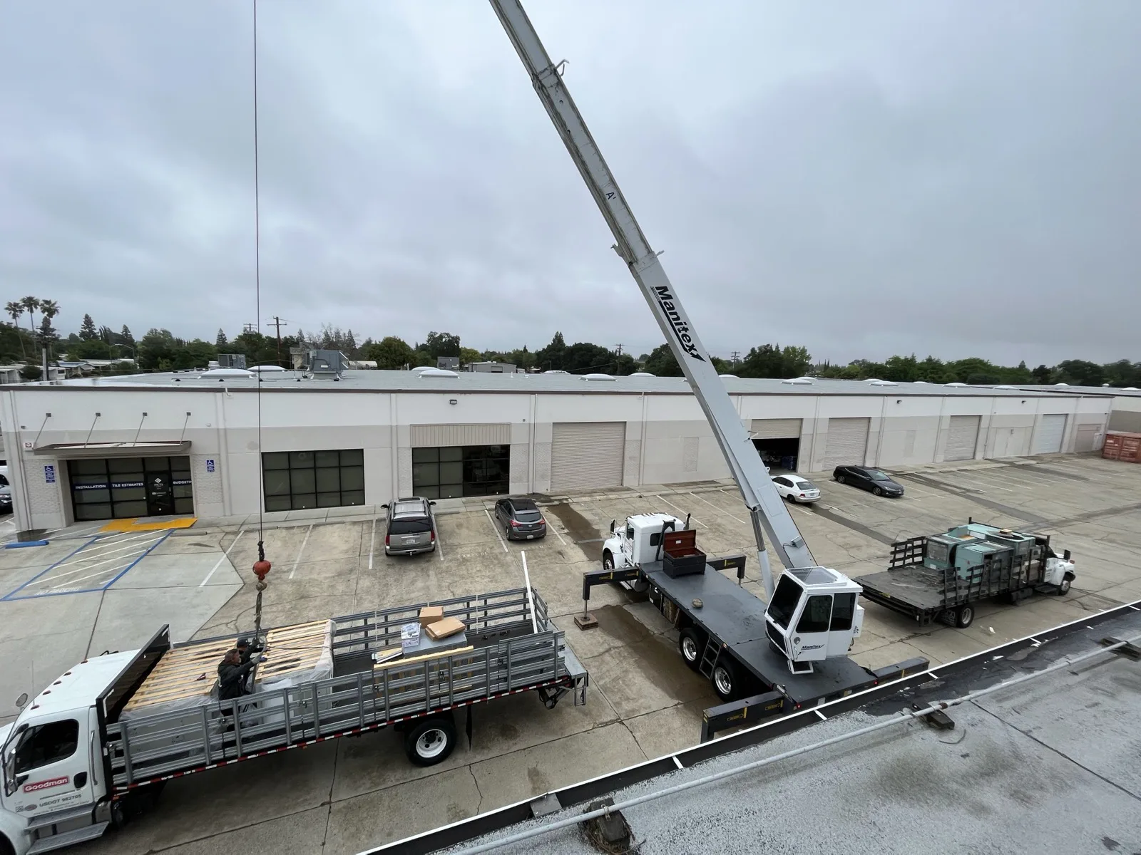 RTU Crane Install — HVAC project by Alpha Mechanical