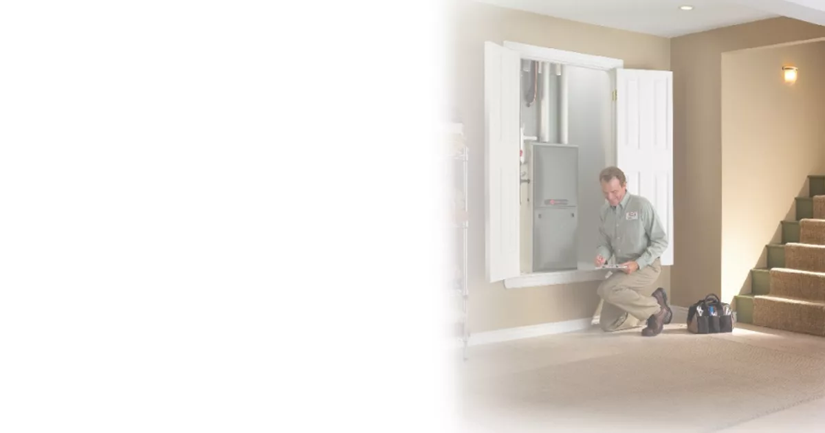 Gas furnace running in a Sacramento-area home at the start of the heating season